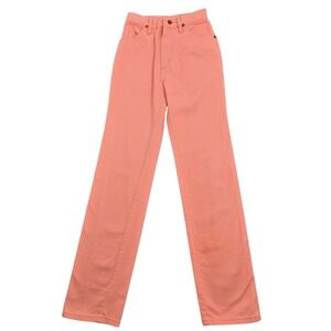 Vintage Wrangler High Waisted Peach Pink Straight Leg Jeans 13MPEM USA Made 8x34